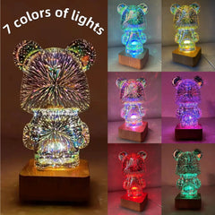 3D Bear Firework Light Lamp